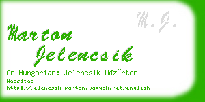 marton jelencsik business card